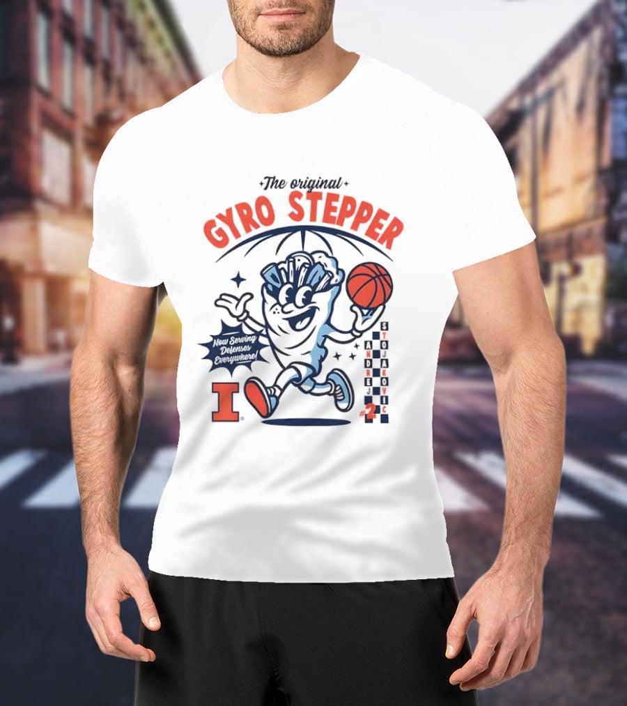 The Original Gyro Stepper Illinois Fighting Illini Basketball T-Shirt