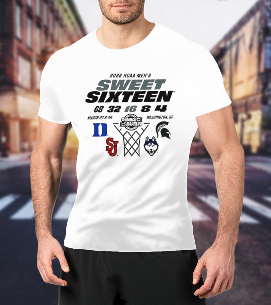 2026 NCAA Men's Basketball Sweet Sixteen March Madness Washington DC Matchup Logos T-Shirt