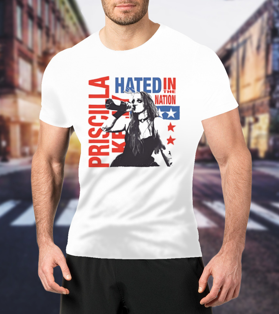 Priscilla Kelly NXT Hated In The Nation Bold Red And Blue T-Shirt