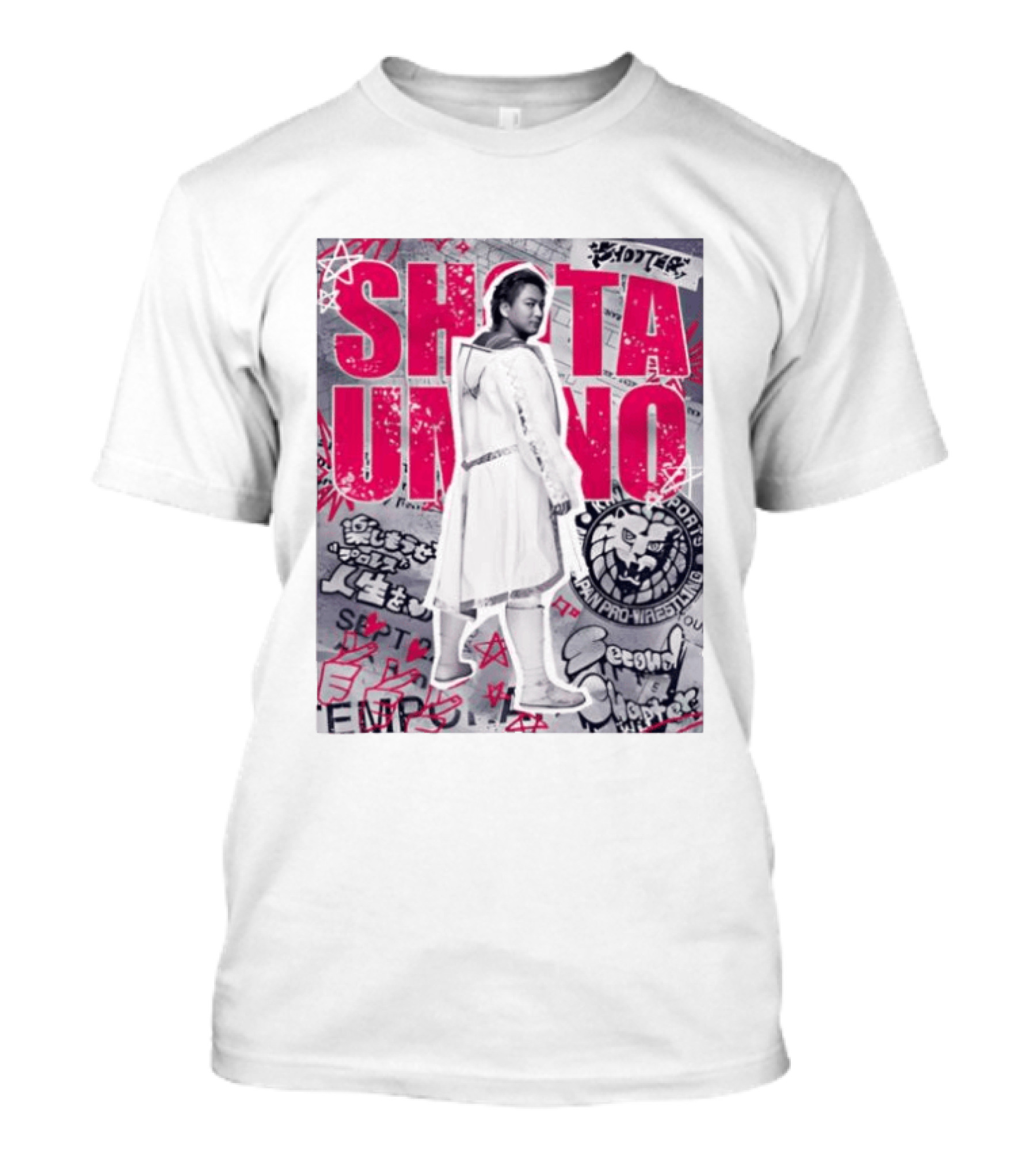 Shota Umino New Japan Pro Wrestling Graffiti Style Banner T-Shirt