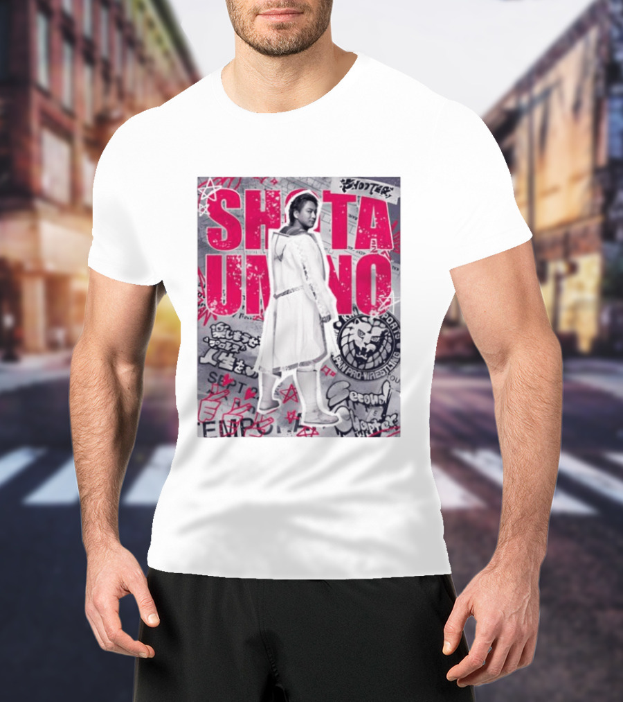 Shota Umino New Japan Pro Wrestling Graffiti Style Banner T-Shirt