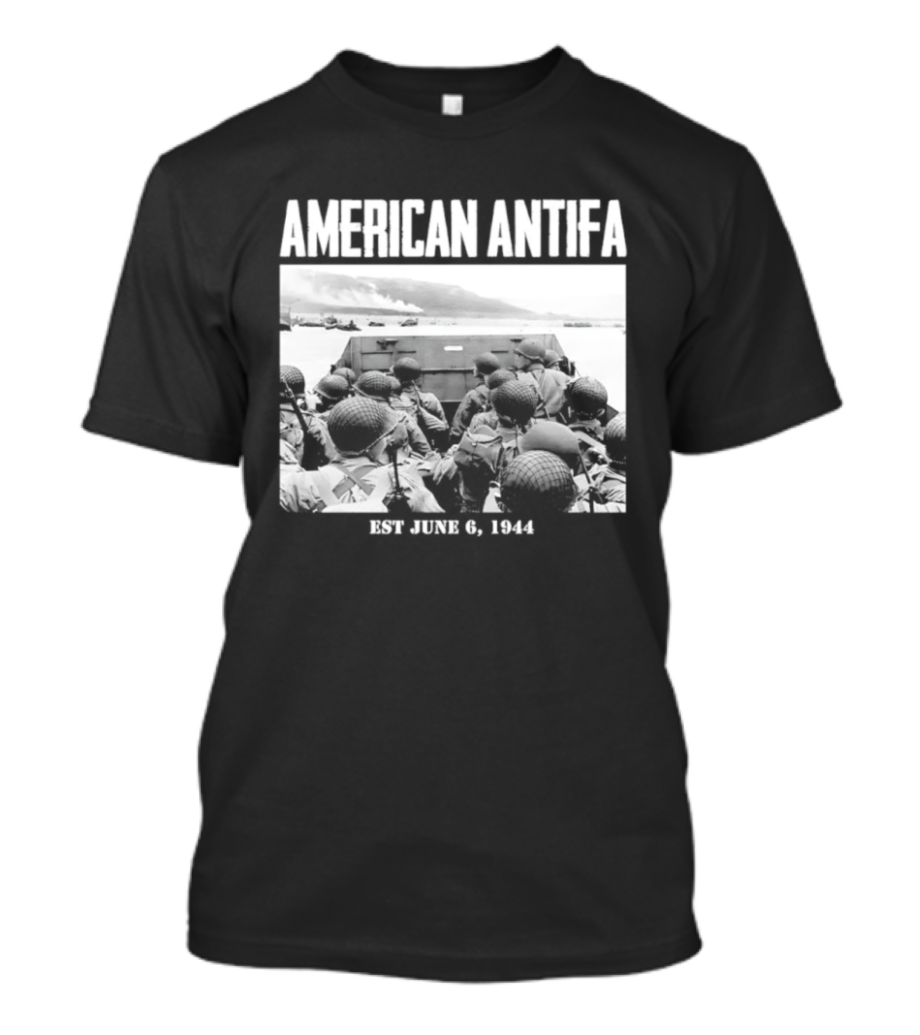 American Antifa Est June 6 1944 D Day Historical Reference T-Shirt