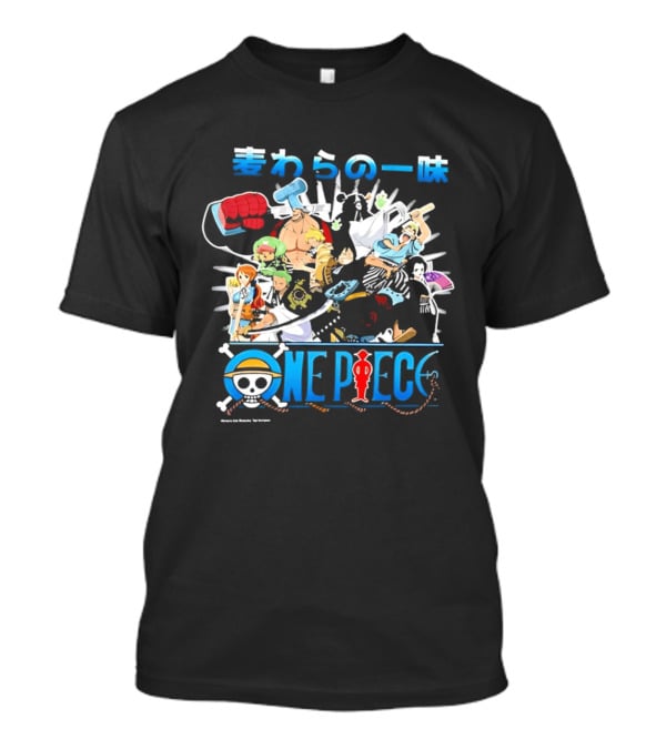 One Piece Straw Hat Pirates Anime Characters Collage T-Shirt