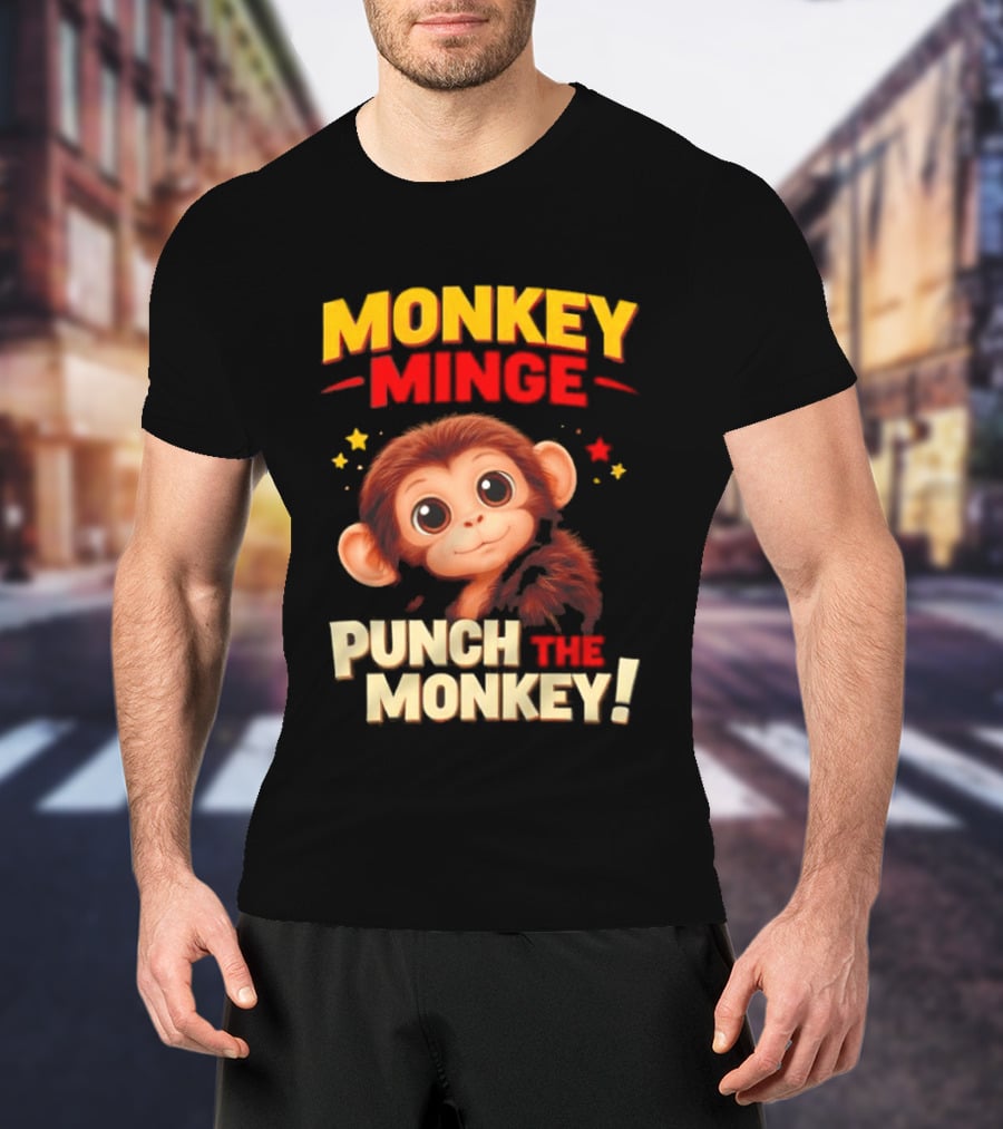 Monkey Minge Punch That Monkey Cute Cartoon Monkey T-Shirt