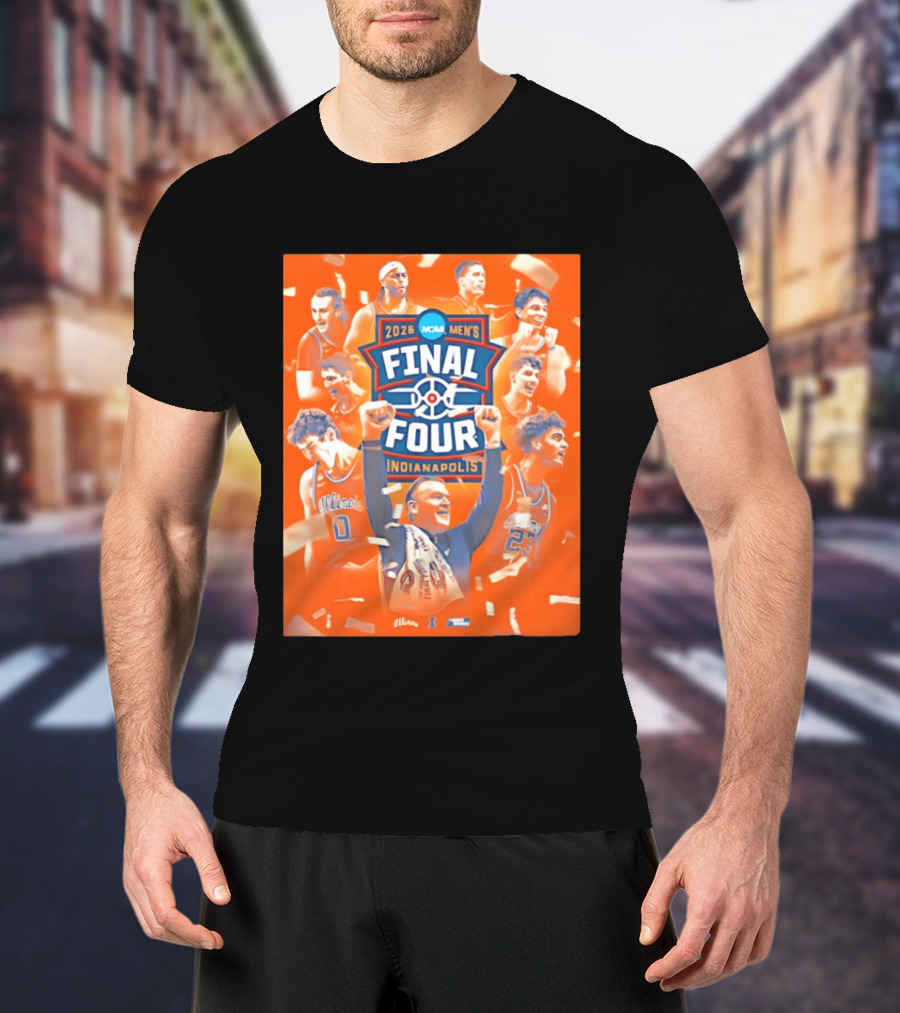 2026 NCAA Men's Final Four Indianapolis Illinois Illini Basketball T-Shirt
