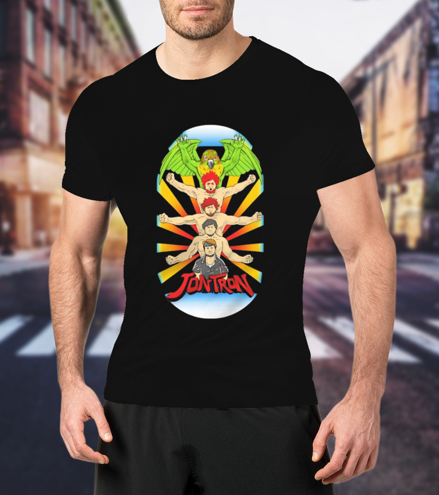 JonTron Characters Cartoon With Green Parrot T-Shirt