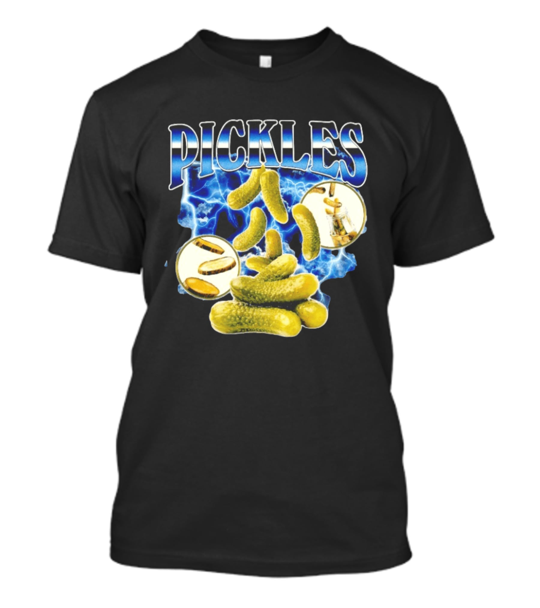 Thunder Pickles Crunch Power Electric Blue Lightning Pickles T-Shirt