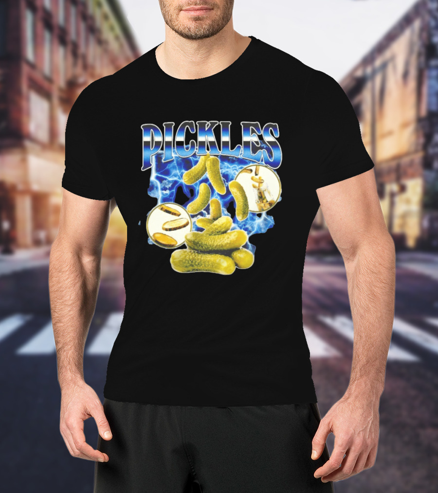 Thunder Pickles Crunch Power Electric Blue Lightning Pickles T-Shirt