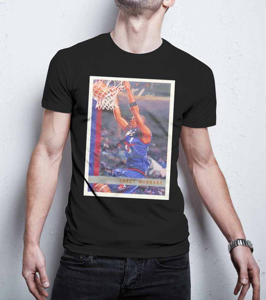 Tracy McGrady Toronto Raptors 1996 Basketball Card Dunk Slam T-Shirt