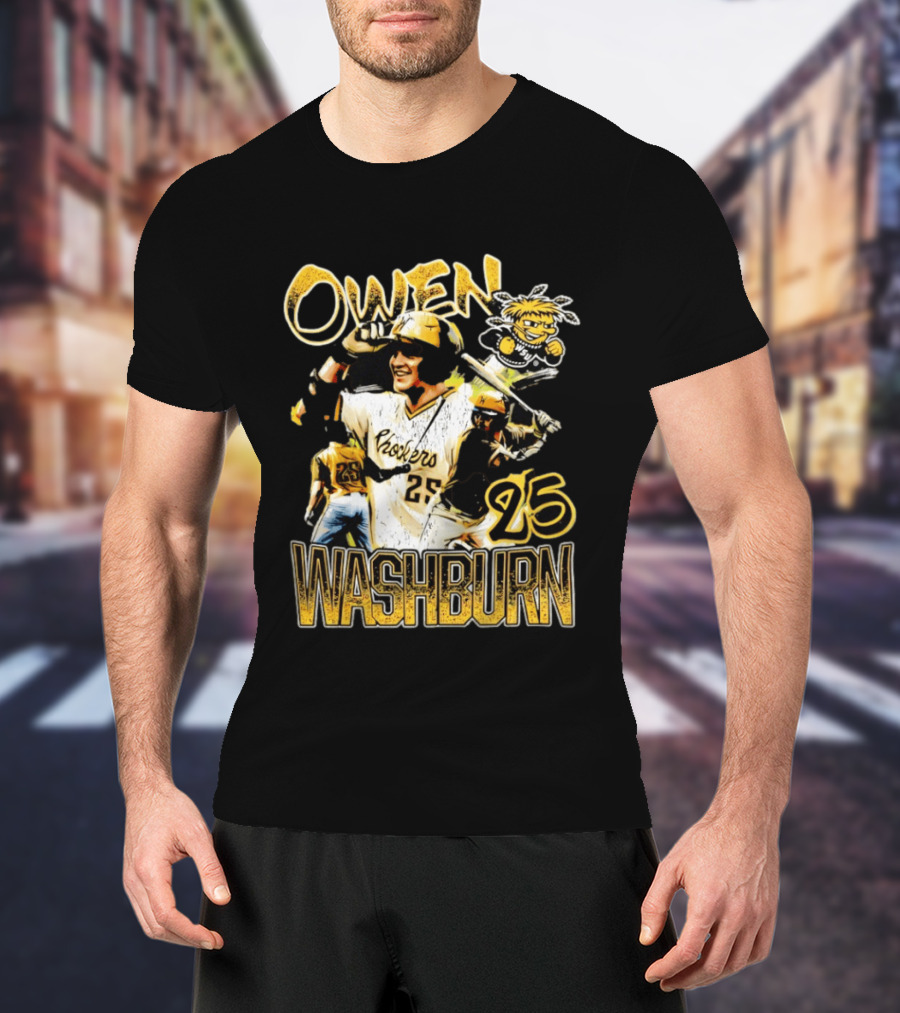 Owen Washburn Wichita State Shockers Baseball Celebration 25 T-Shirt
