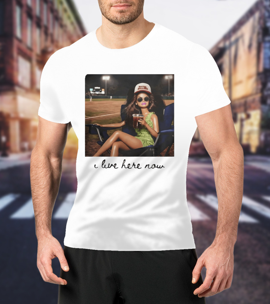 Barbie Doll Baseball Mom Kansas Ballers I Live Here Now T-Shirt