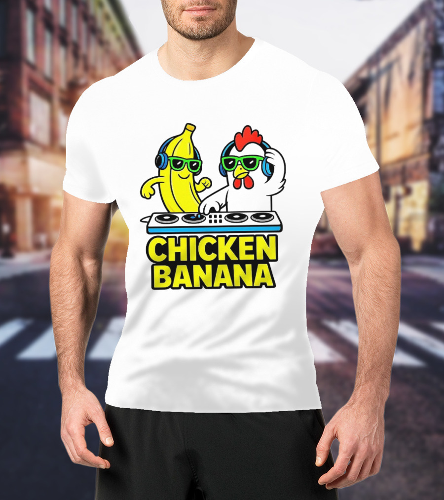 Chicken Banana DJ Headphones Music Party T-Shirt