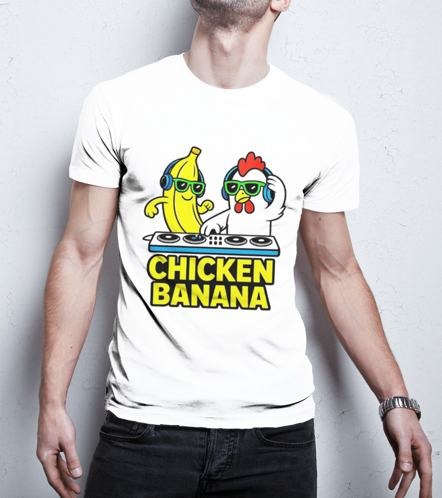 Chicken Banana DJ Headphones Music Party T-Shirt