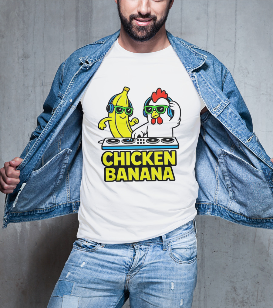 Chicken Banana DJ Headphones Music Party T-Shirt