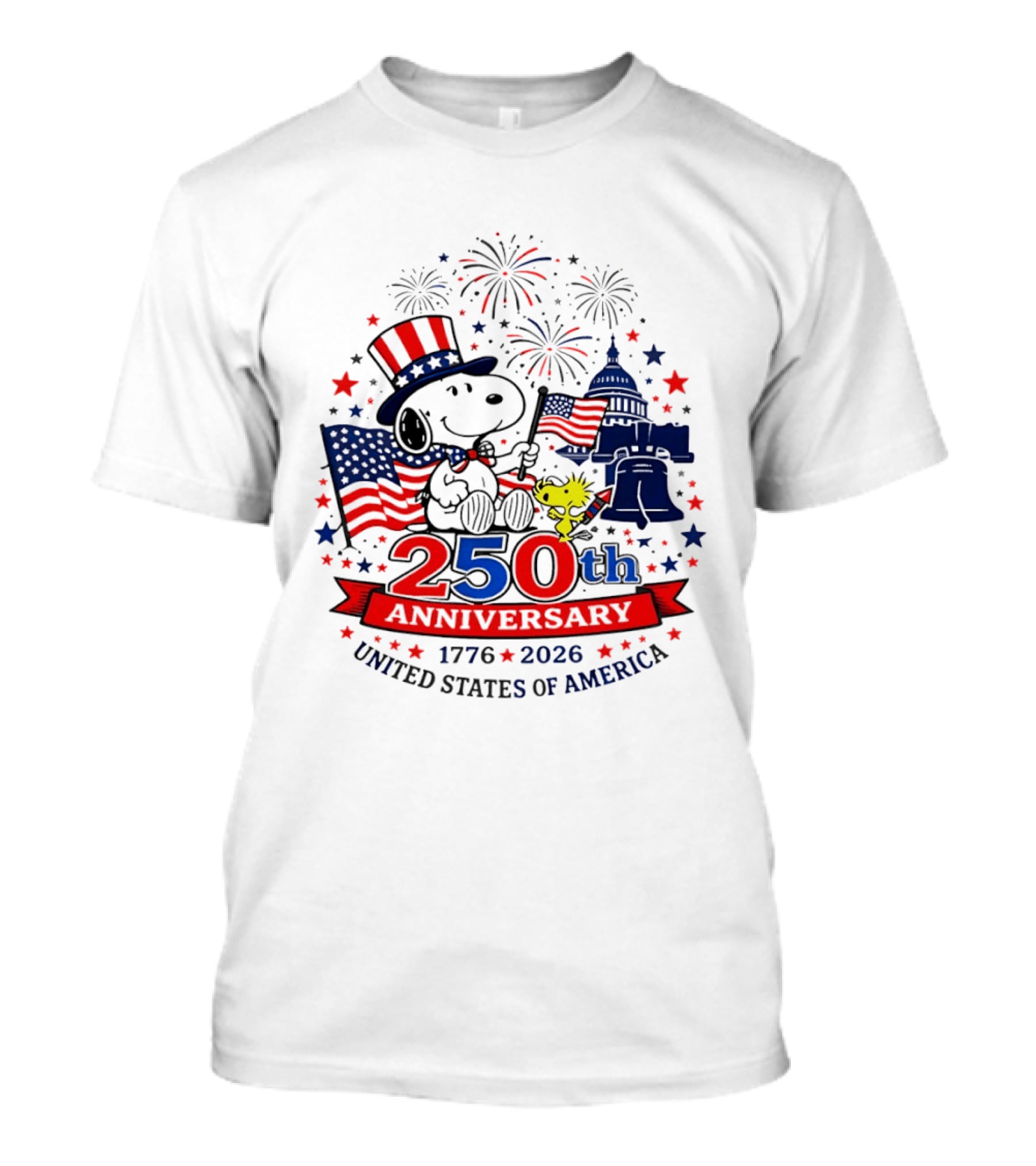 Snoopy 250th Anniversary 1776 2026 Patriotic Celebration United States Of America T-Shirt