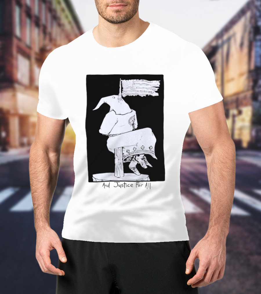 Anti Ku Klux Klan And Justice For All Hanging Effigy With Flag T-Shirt
