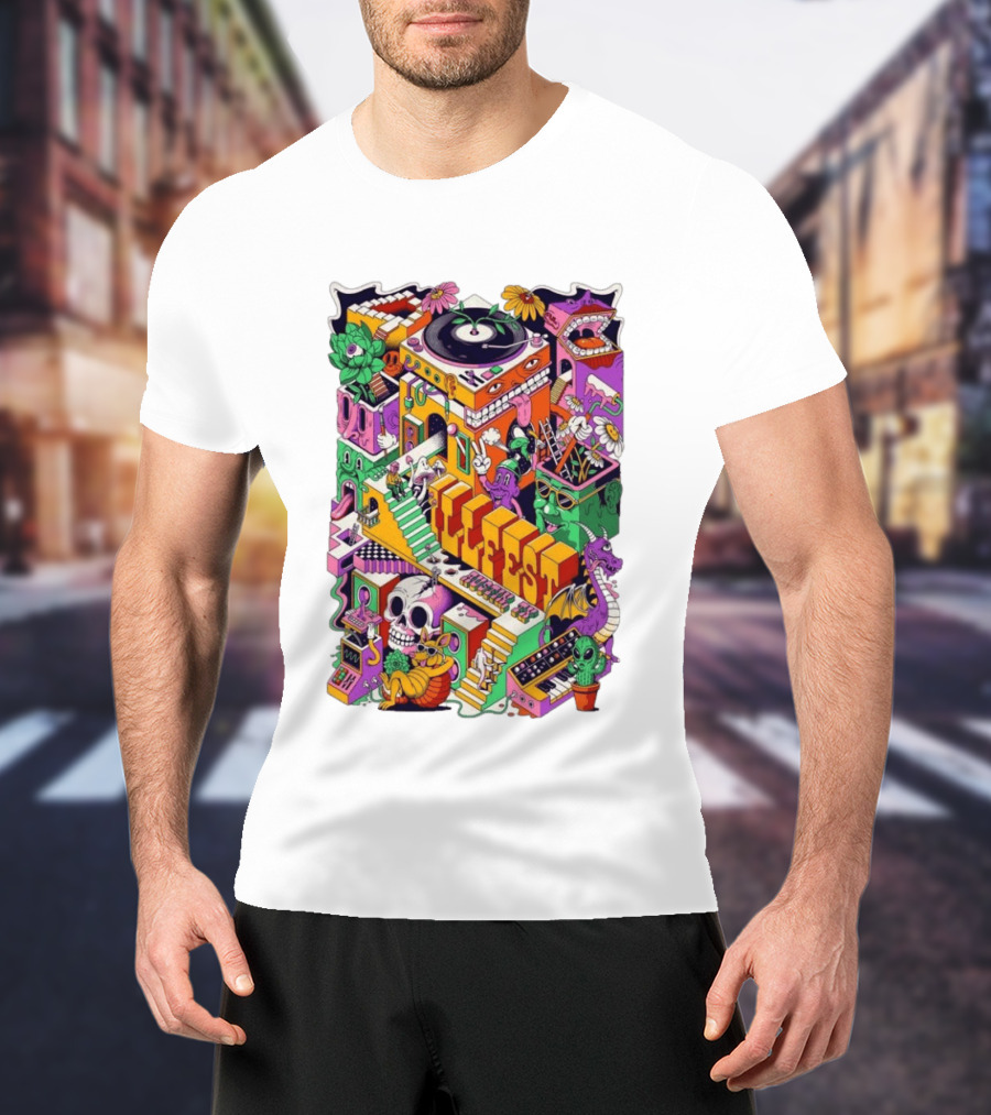ILLfest 2026 Hostin TX Skeleton Alien Dragon DJ Event T-Shirt