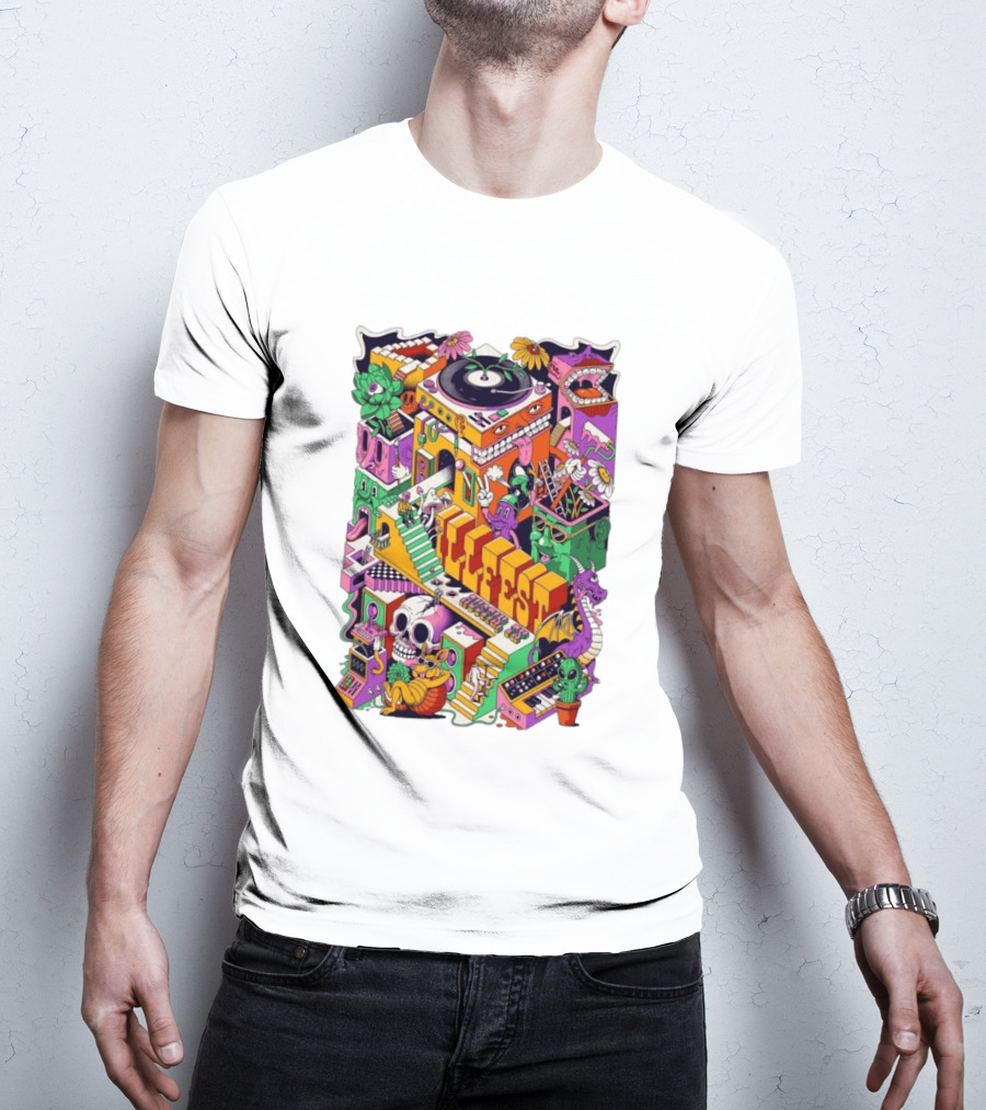ILLfest 2026 Hostin TX Skeleton Alien Dragon DJ Event T-Shirt