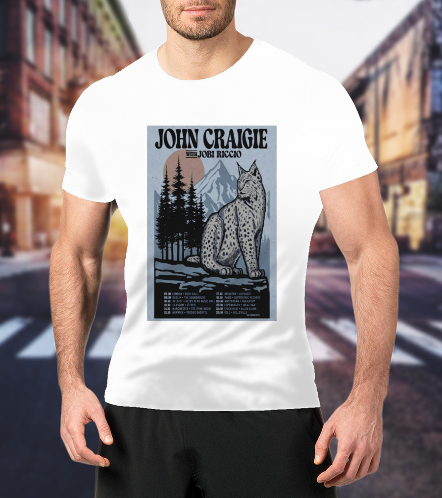 John Craigie With Jobi Riccio Tour 2026 Europe Concert Dates Lynx Mountain Forest T-Shirt