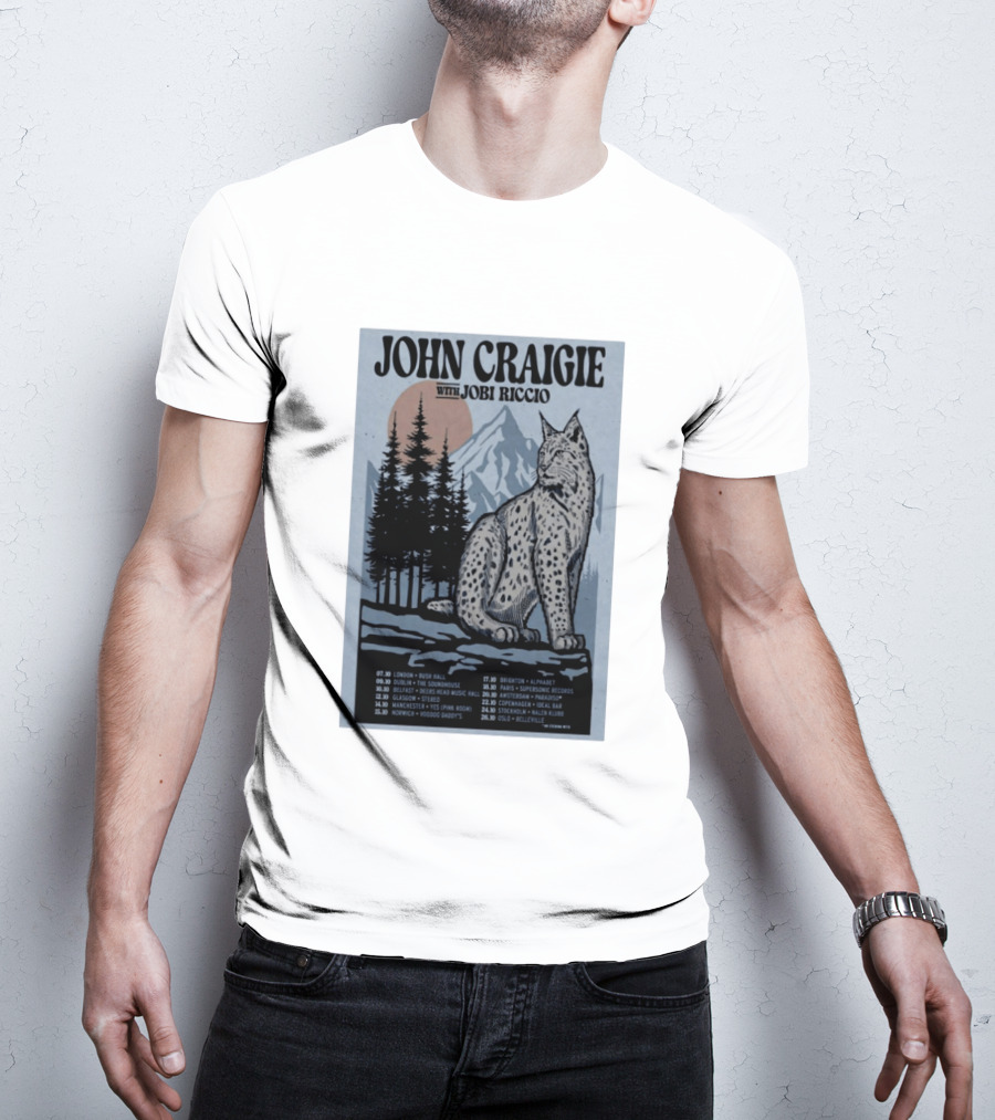 John Craigie With Jobi Riccio Tour 2026 Europe Concert Dates Lynx Mountain Forest T-Shirt