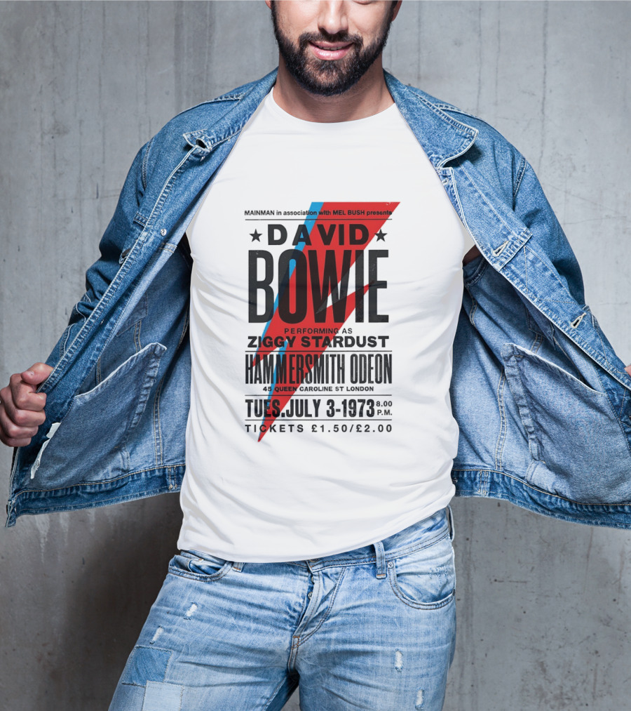 David Bowie Performing As Ziggy Stardust Hammersmith Odeon London July 3 1973 T-Shirt
