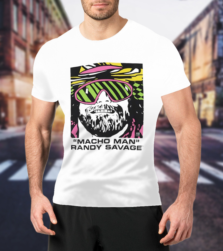 Macho Man Randy Savage Retro Style Neon T-Shirt