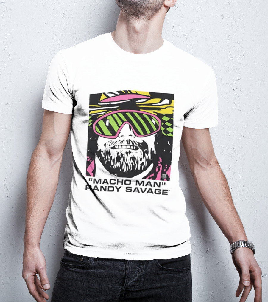 Macho Man Randy Savage Retro Style Neon T-Shirt