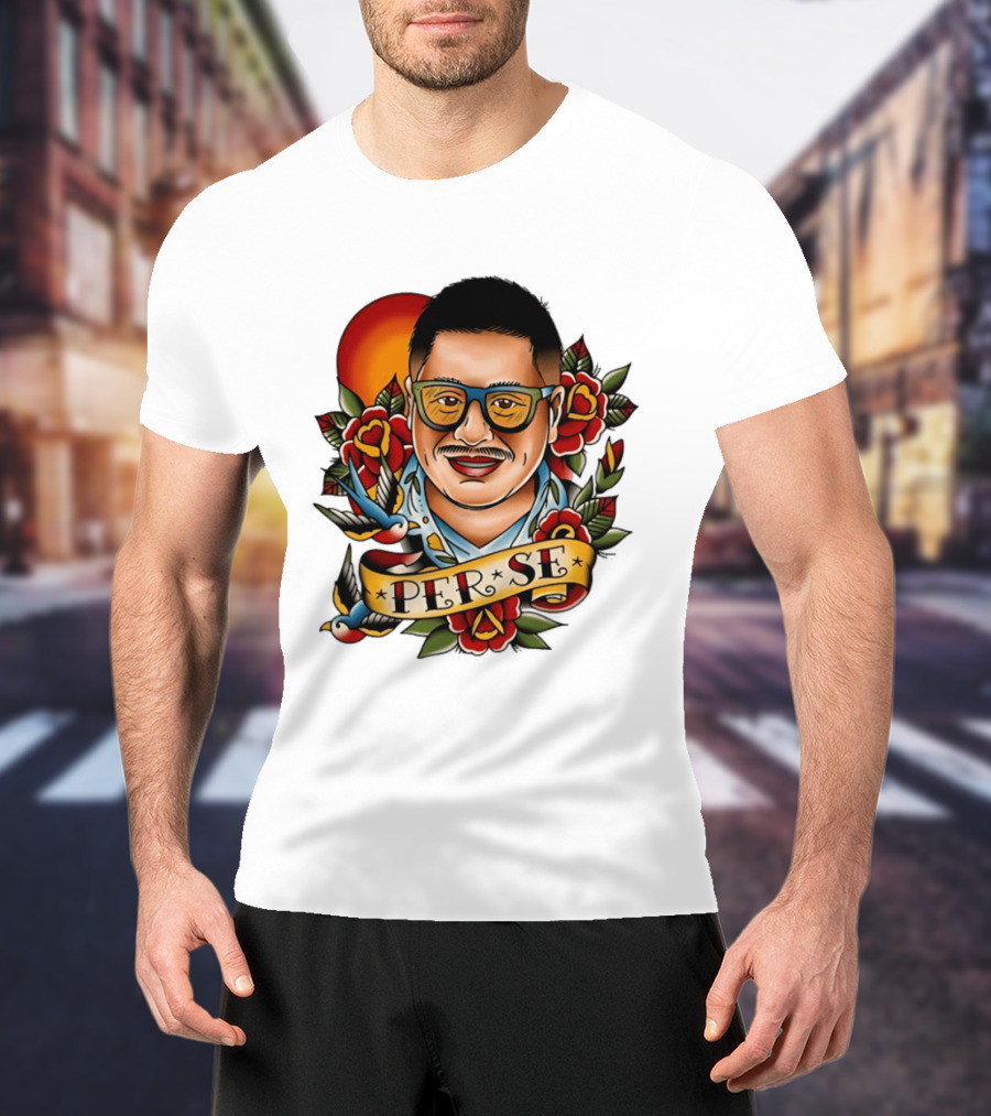 Per Se Old School Tattoo Roses Swallow T-Shirt