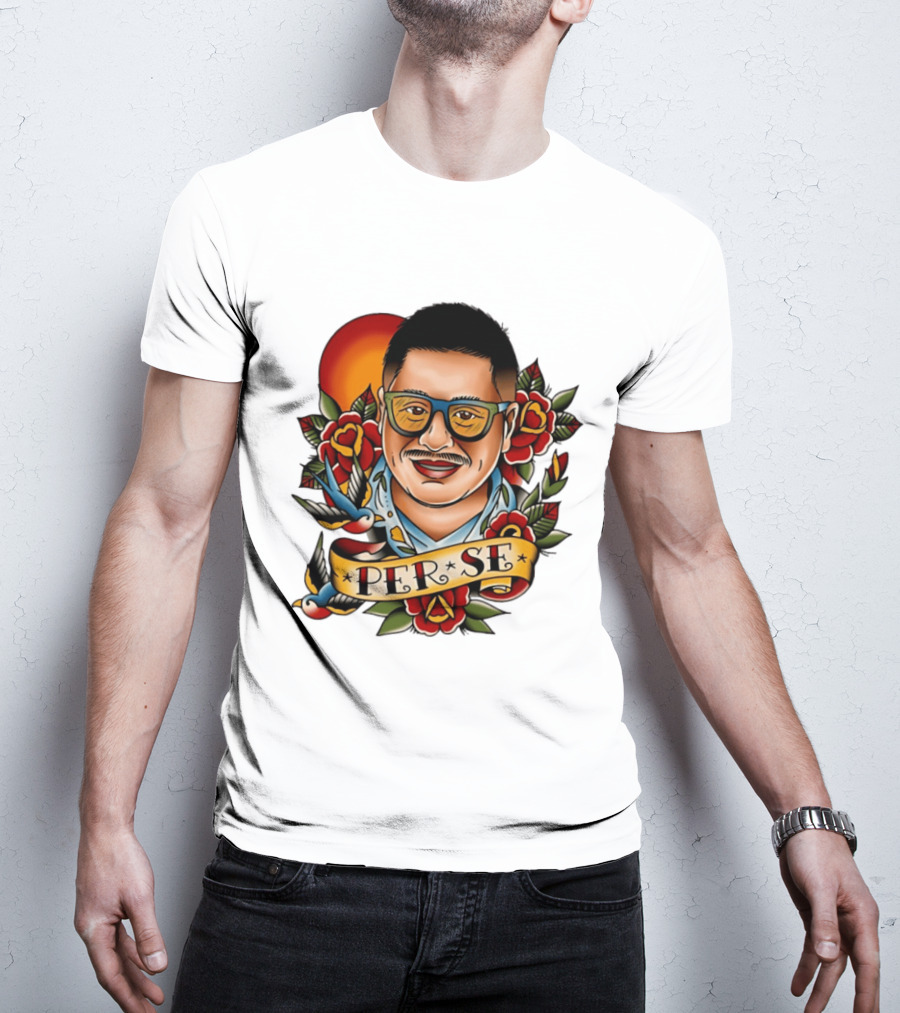 Per Se Old School Tattoo Roses Swallow T-Shirt