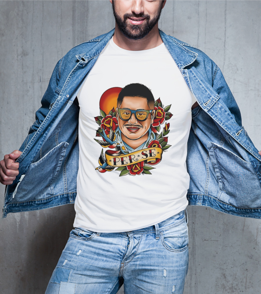 Per Se Old School Tattoo Roses Swallow T-Shirt