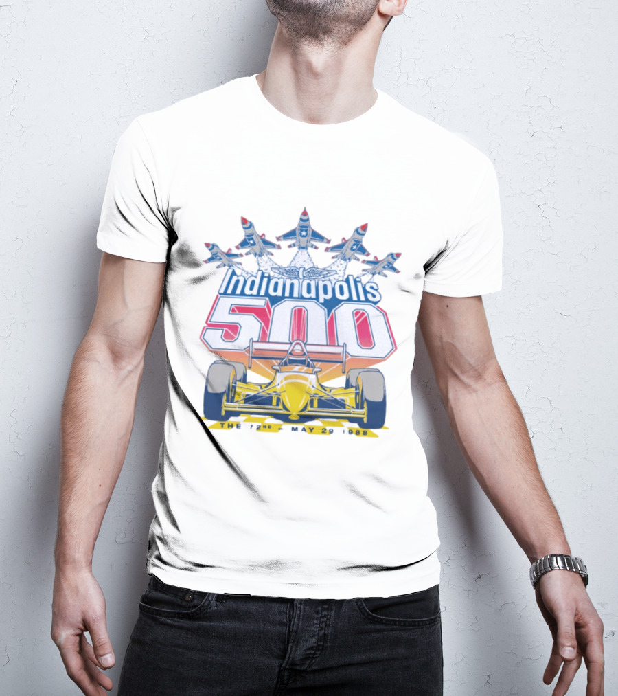 Indianapolis 500 May 29 1988 72nd Race Yellow Racecar And Blue Jets T-Shirt
