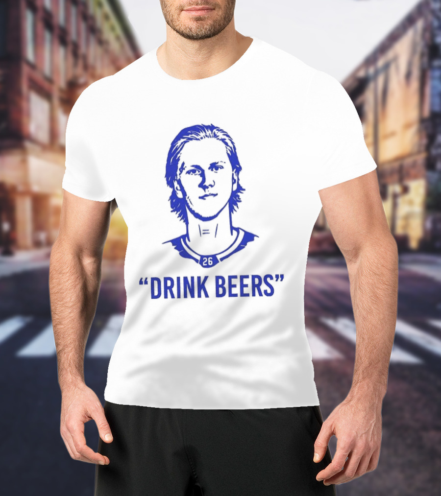 Rasmus Dahlin Drink Beers Blue Sketch T-Shirt