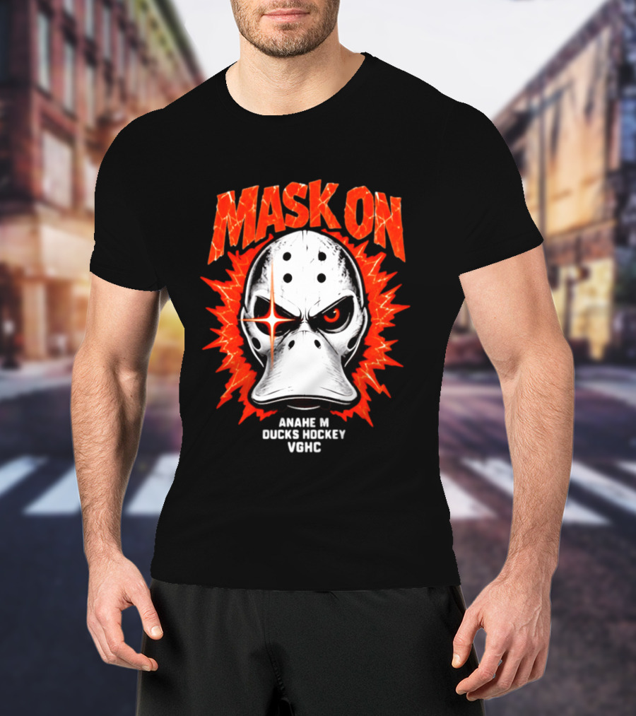 MASK ON Anaheim Ducks Hockey Vonic T-Shirt