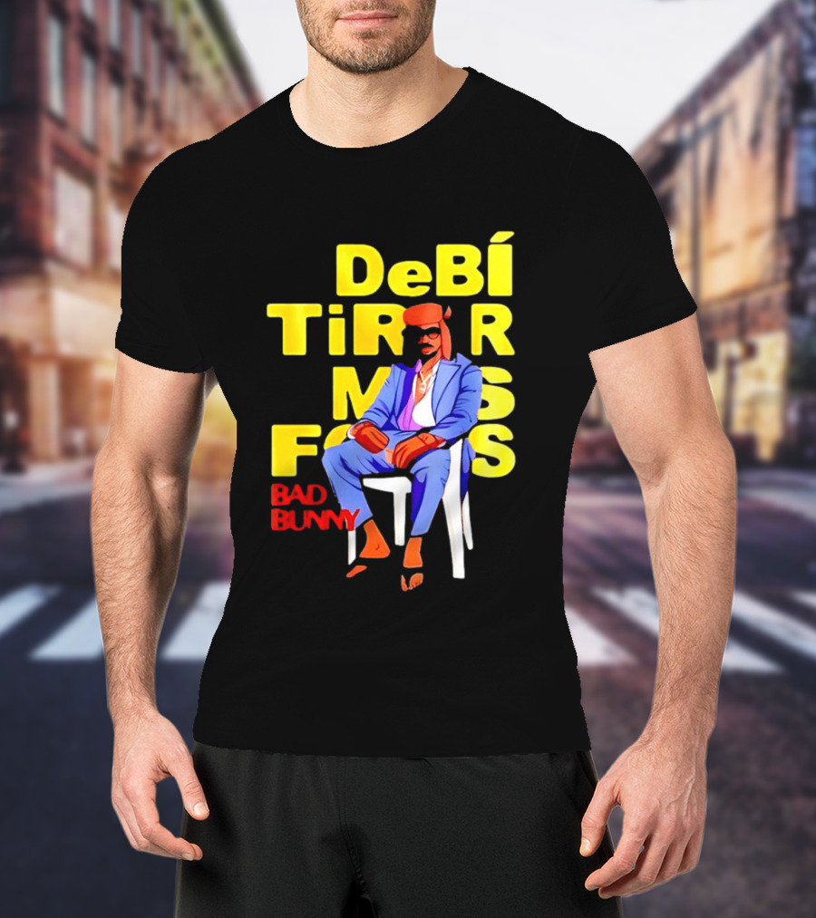 Bad Bunny DeBí Tirar Más Fotos Cartoon Style 2026 World Tour T-Shirt