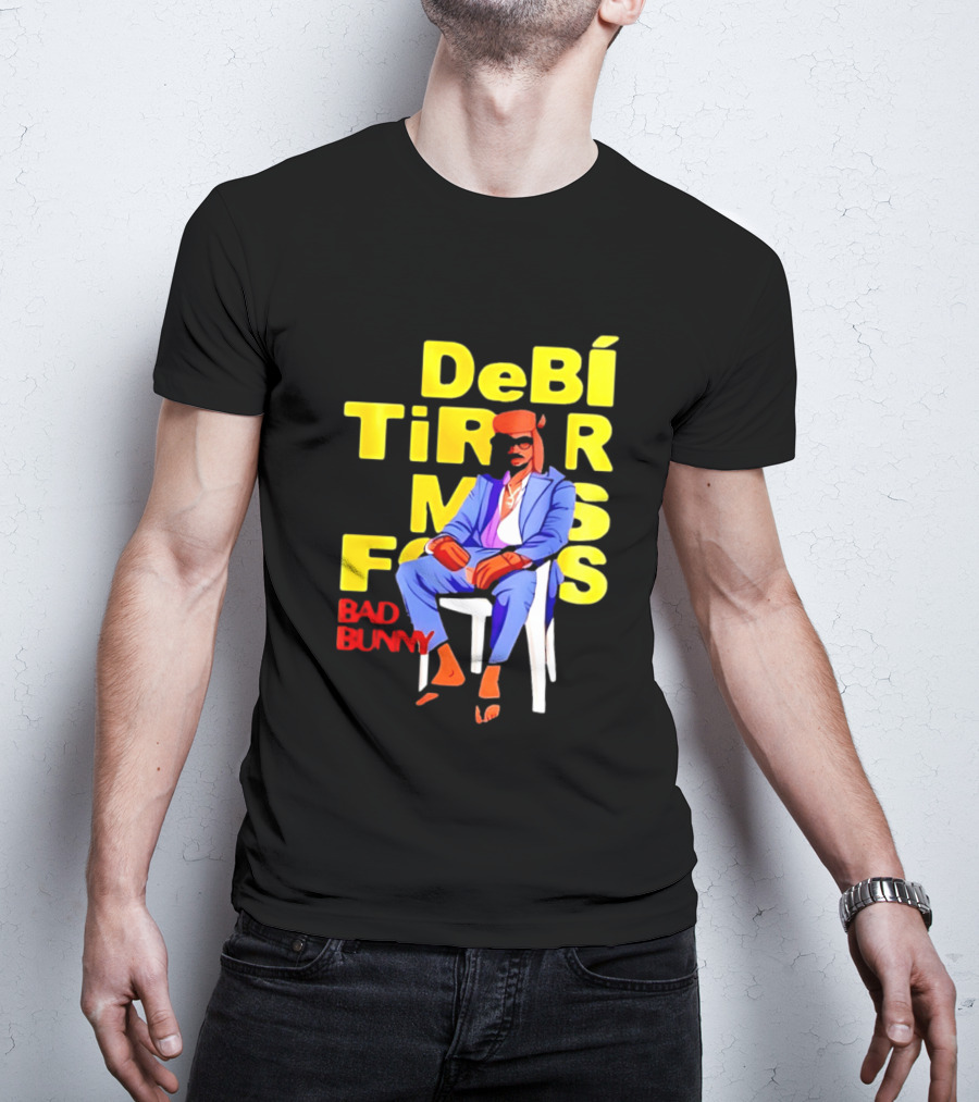 Bad Bunny DeBí Tirar Más Fotos Cartoon Style 2026 World Tour T-Shirt