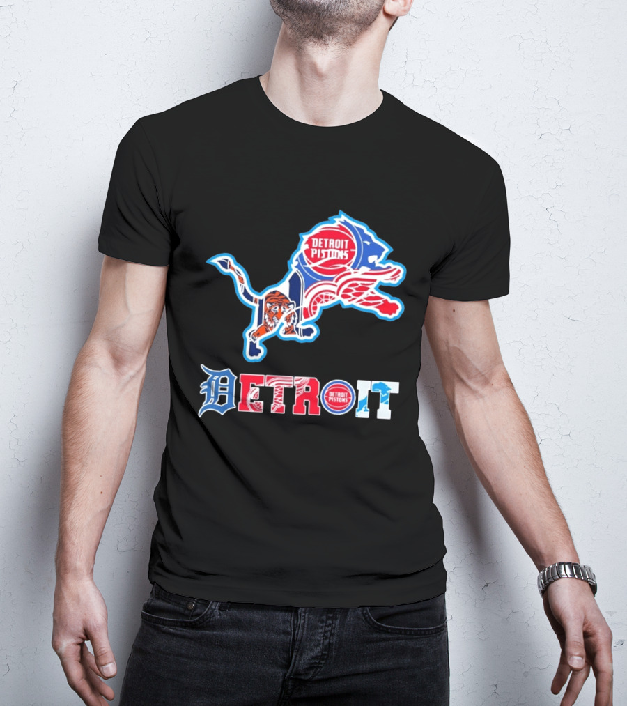 Detroit Lions Tigers Red Wings Pistons Sports Teams Dedication T-Shirt