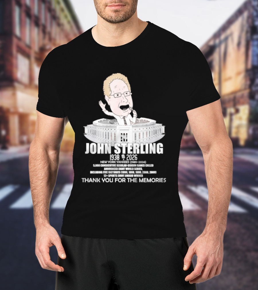 John Sterling New York Yankees 1938 2026 Thank You For The Memories Stadium T-Shirt