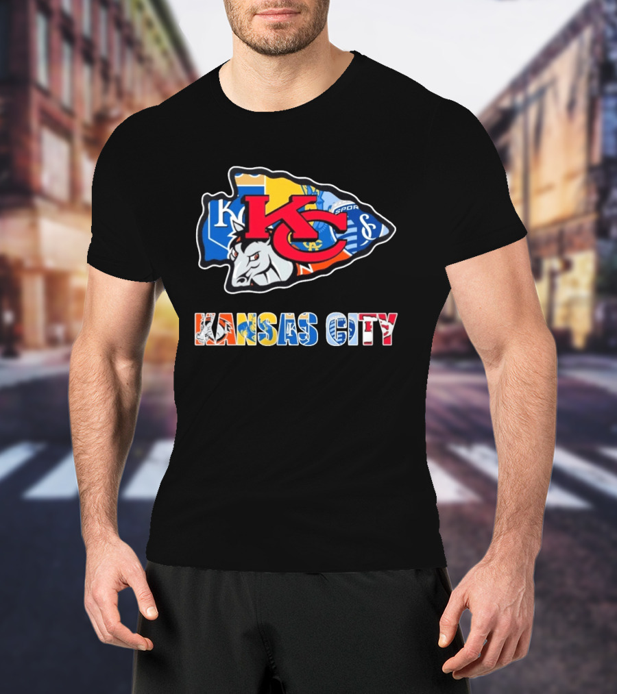Kansas City Chiefs Royals Sporting KC Crest T-Shirt