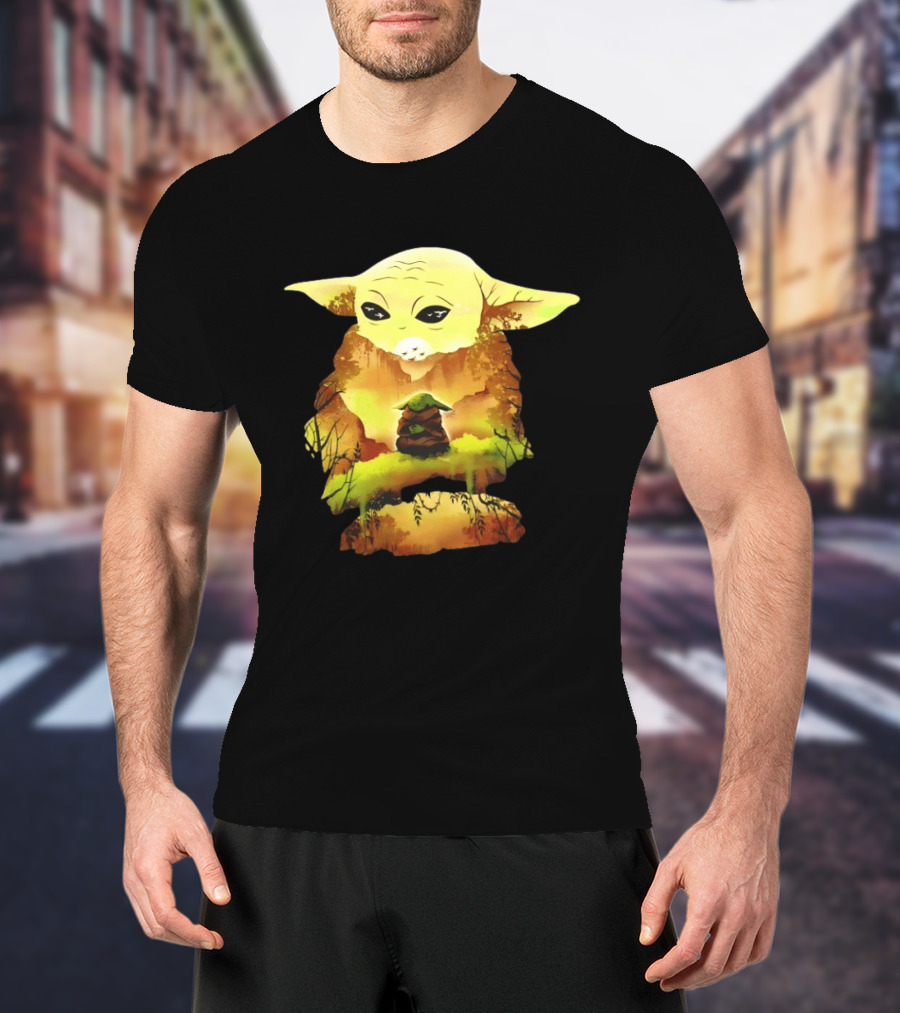 Grogu Meditates In Serene Forest Scene T-Shirt