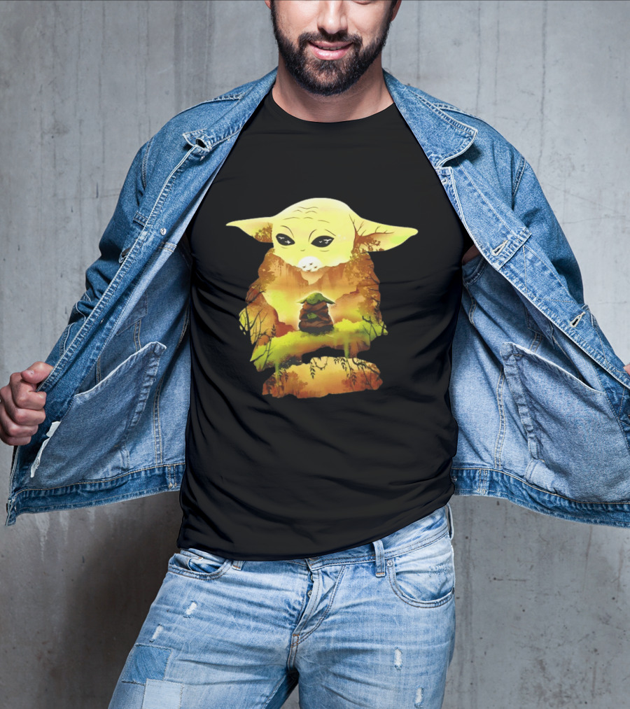 Grogu Meditates In Serene Forest Scene T-Shirt