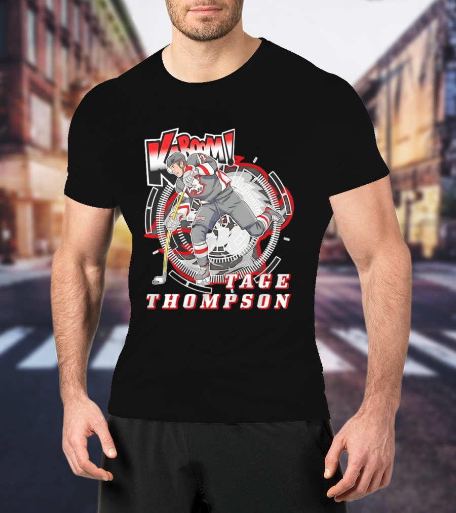 Tage Thompson Kaboom Hockey Comic T-Shirt
