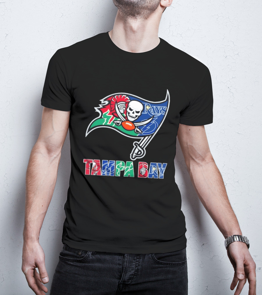 Tampa Bay Buccaneers Rays Lightning Sports Teams Flag T-Shirt