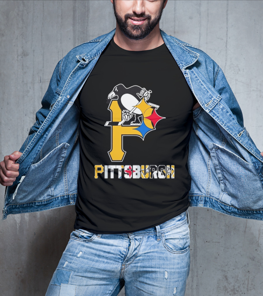 Pittsburgh Pirates Penguins Steelers Sports Teams Collaboration T-Shirt