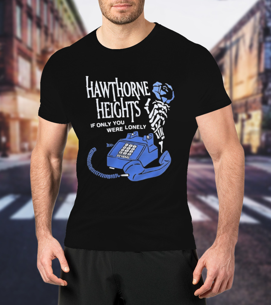 Hawthorne Heights If Only You Were Lonely 20 Years Skeleton With Blue Telephone T-Shirt