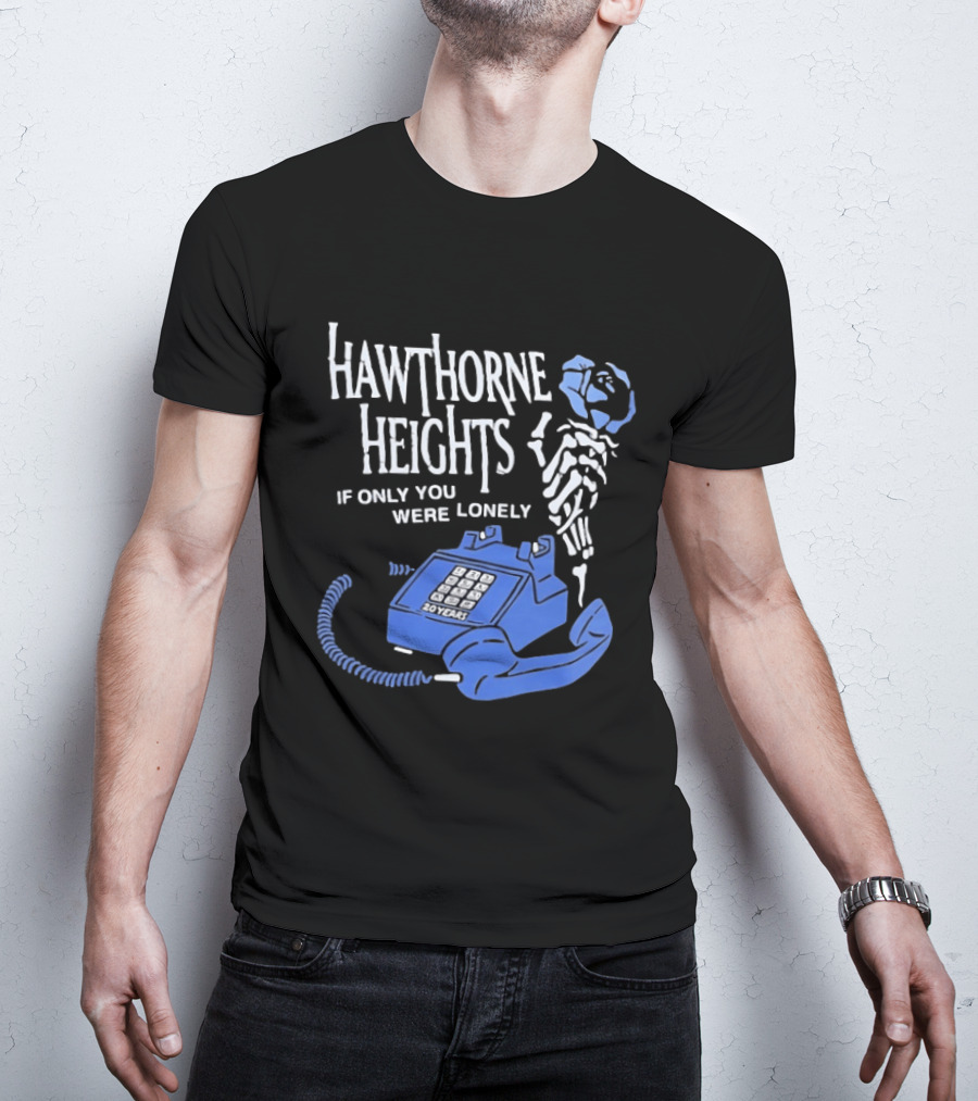 Hawthorne Heights If Only You Were Lonely 20 Years Skeleton With Blue Telephone T-Shirt