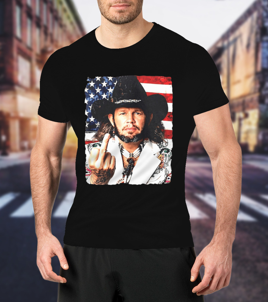 If That Ain't Country David Allan Coe USA Flag Middle Finger T-Shirt