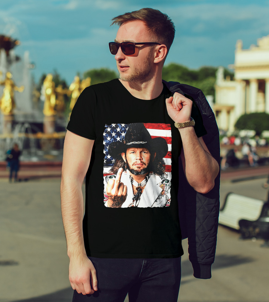 If That Ain't Country David Allan Coe USA Flag Middle Finger T-Shirt