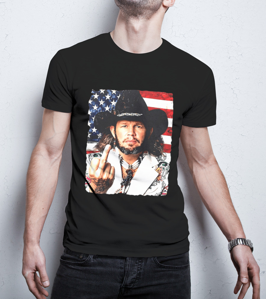 If That Ain't Country David Allan Coe USA Flag Middle Finger T-Shirt
