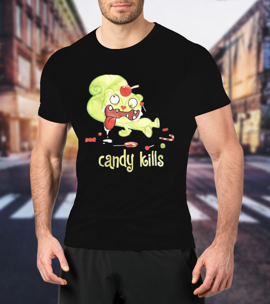 Candy Kills Cartoon Character Overloaded On Sweets T-Shirt