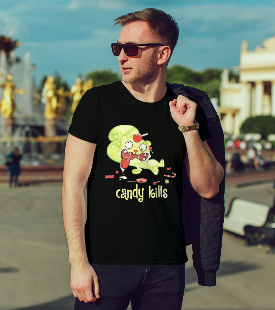 Candy Kills Cartoon Character Overloaded On Sweets T-Shirt
